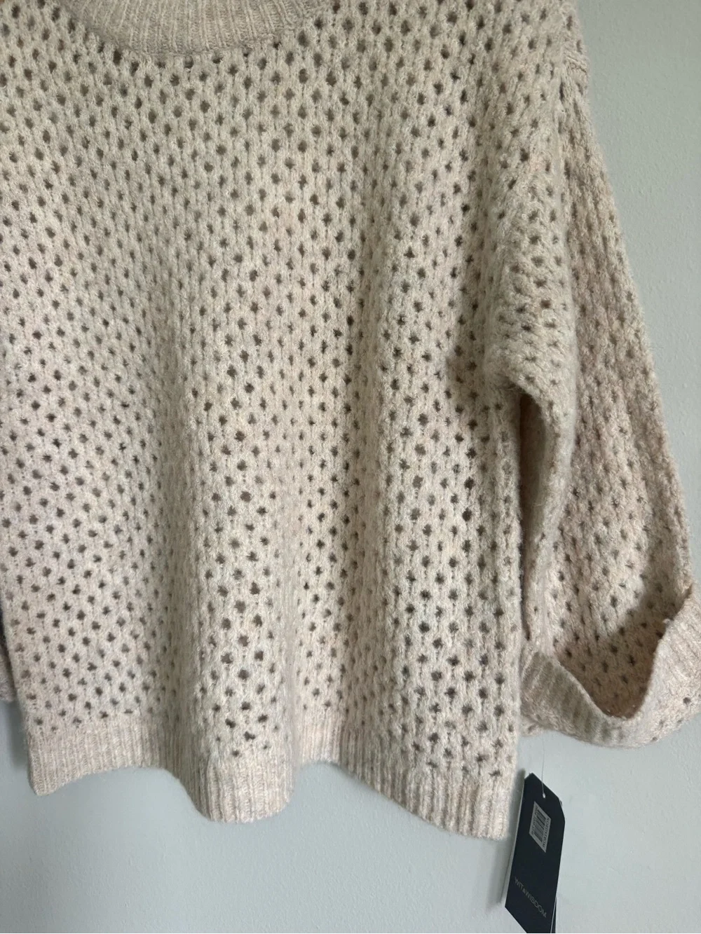 NWT Wit & Wisdom Open-Knit Crewneck Cuffed Sweater
